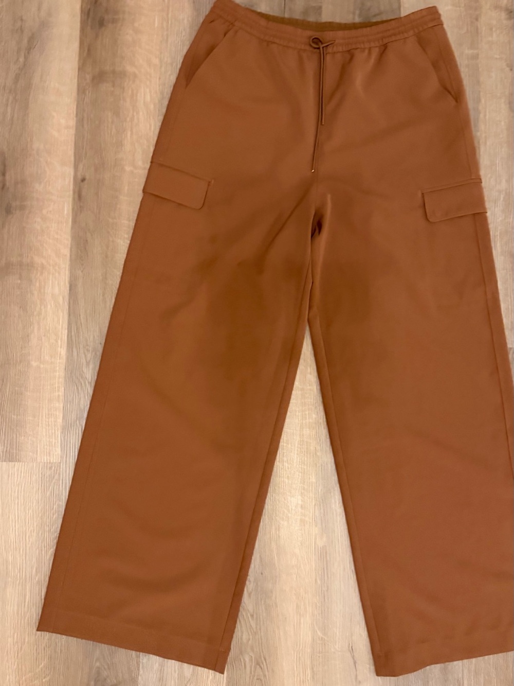 Athleta Venice Wide Leg Cargo Pants Brown Large Tall Stretch